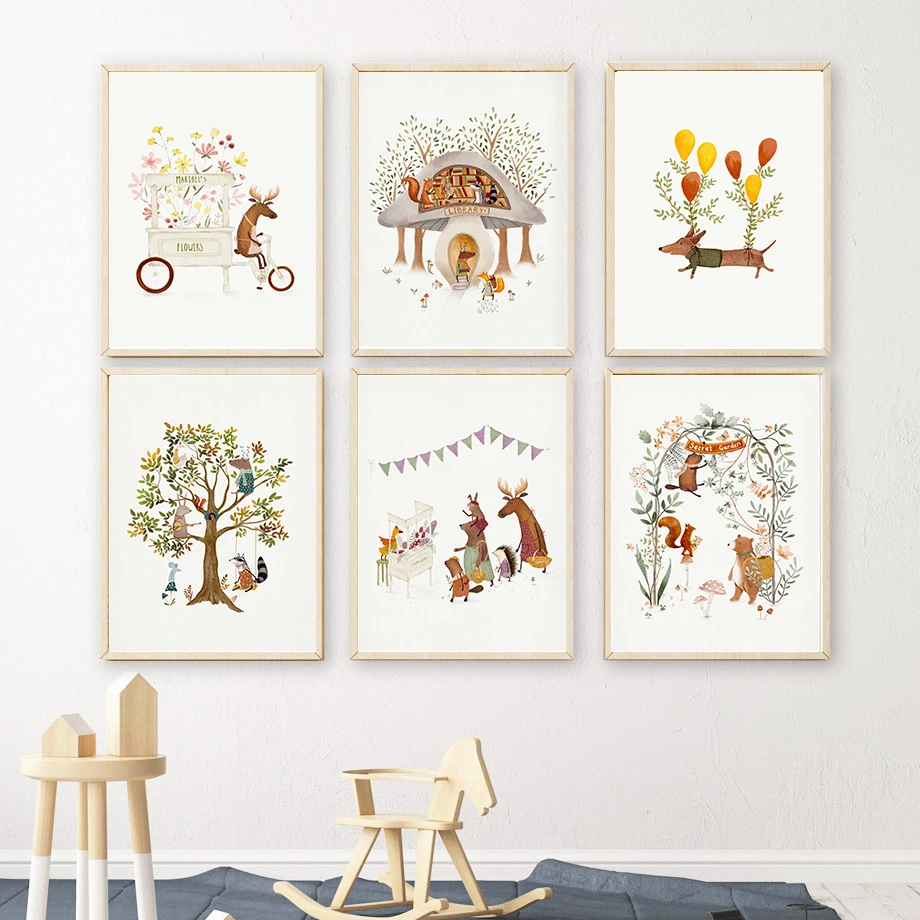 Plant Parenting - Cute Woodland Animals Illustration Flowers &